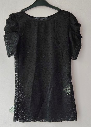 Dantel Detaylı Siyah Gotik Bluz