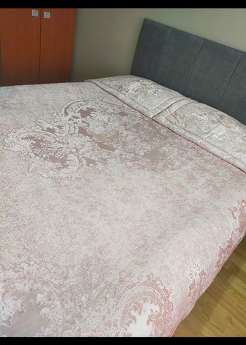 Pembe Pastel Tonlu Batik Desenli Yatak Örtüsü - Görsel 3