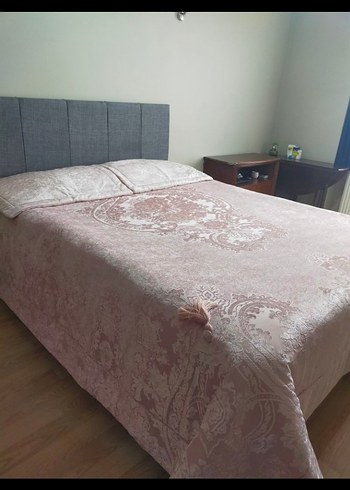 Pembe Pastel Tonlu Batik Desenli Yatak Örtüsü - Görsel 2