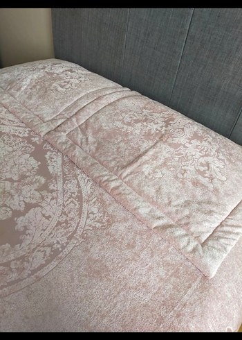 Pembe Pastel Tonlu Batik Desenli Yatak Örtüsü - Görsel 4