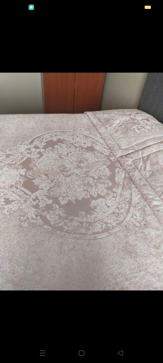 Pembe Pastel Tonlu Batik Desenli Yatak Örtüsü - Görsel 5