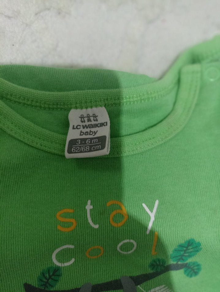 Gri Nakışlı Kısa Kollu Bebek Body erkek bebek zibin - Görsel 2