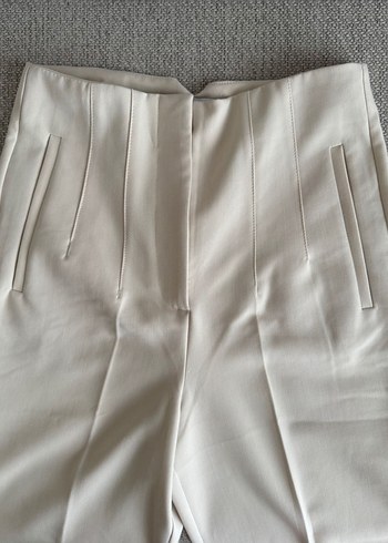 Yüksek bel bej rengi pantolon - Görsel 5