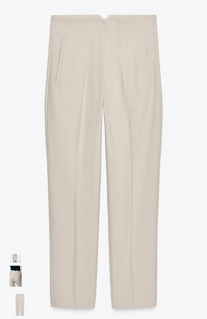 Yüksek bel bej rengi pantolon - Görsel 3