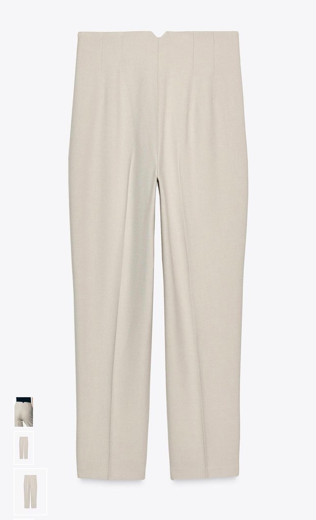 Yüksek bel bej rengi pantolon - Görsel 4