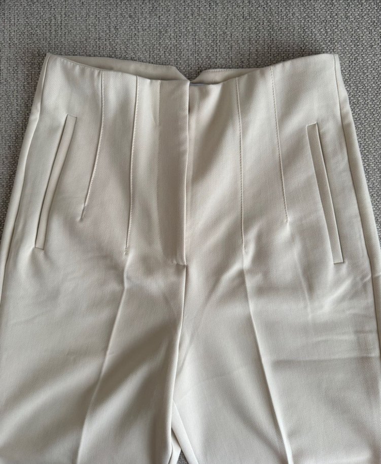 Yüksek bel bej rengi pantolon - Görsel 5