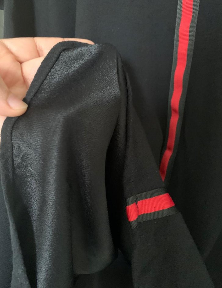 V Yaka Siyah Midi Rahat Elbise - Görsel 5