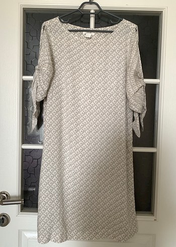 Bej Bohem Elbise - Görsel 2