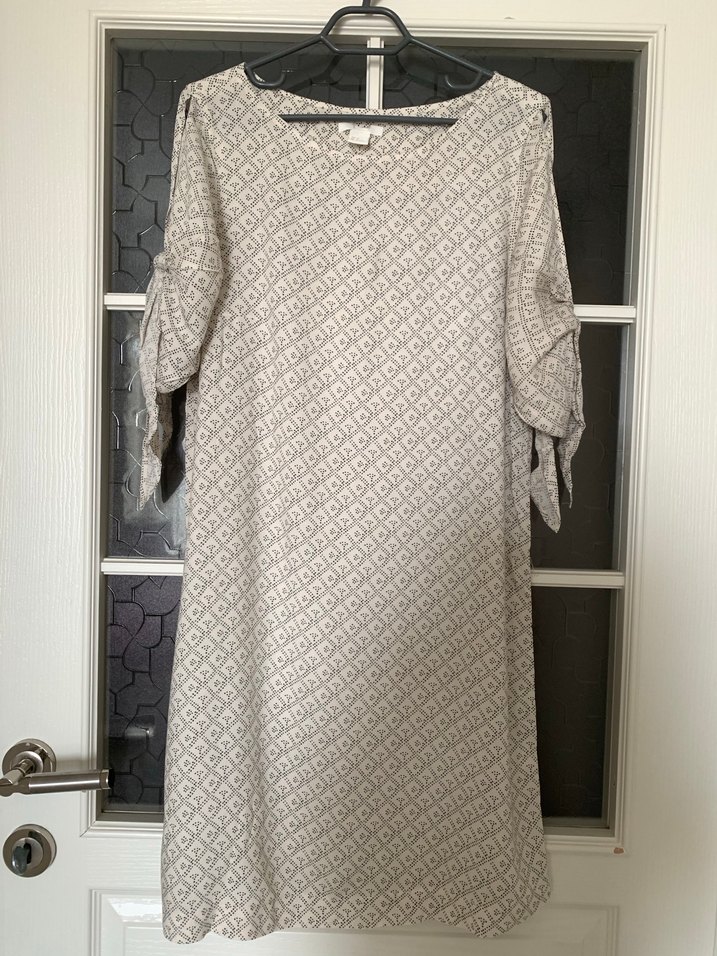 Bej Bohem Elbise - Görsel 2