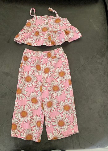 Papatya Desenli Pembe Bebek Kız Takım - Görsel 3