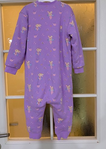 Hello Baby Kız Çocuk Mor Fermuarlı Tulum Pijama - Görsel 2