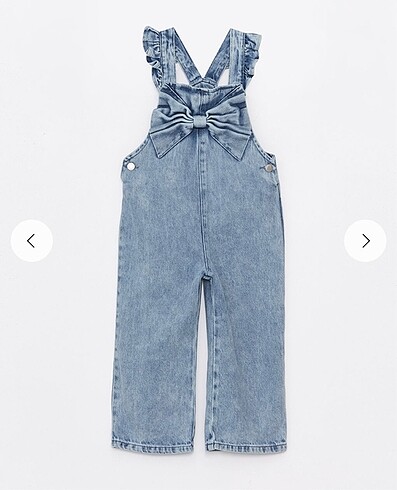 Ayarlı askılı denim salopet