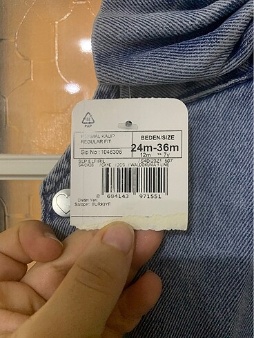 3 Yaş Beden mavi Renk Ayarlı askılı denim salopet