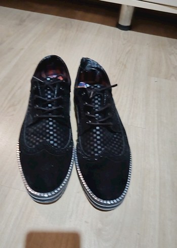 lacivert Ekose Erkek Klasik Ayakkabı - Görsel 2