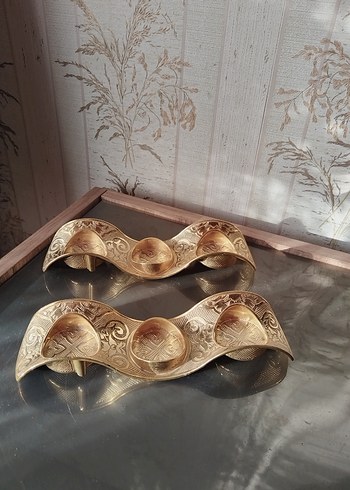 Altın Renkli Tütsülü Mumluk - Görsel 3