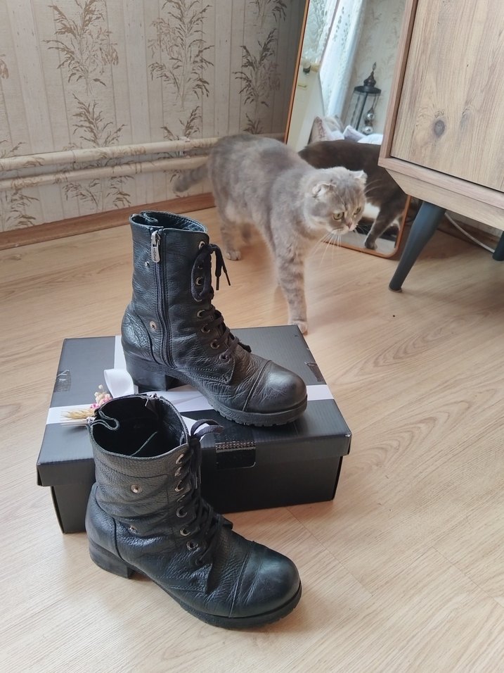 Kemal Tanca Kadın Siyah Deri Yüksek Topuklu Goth Bot - Görsel 2