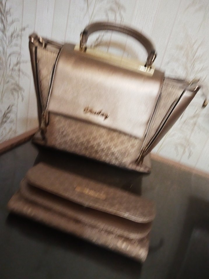 Canbag Deri Bej Kadın Çanta ve Cüzdan Seti - Görsel 2