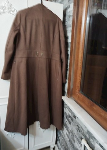 Uzun, Kahverengi, kaşe kaban - Görsel 3