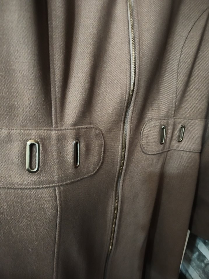 Uzun, Kahverengi, kaşe kaban - Görsel 4