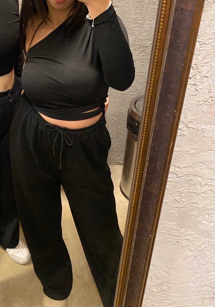 Siyah Rahat Bol Paça Eşofman Altı - Görsel 2