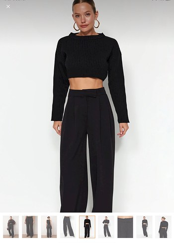 Siyah Palazzo Pantolon - Görsel 2