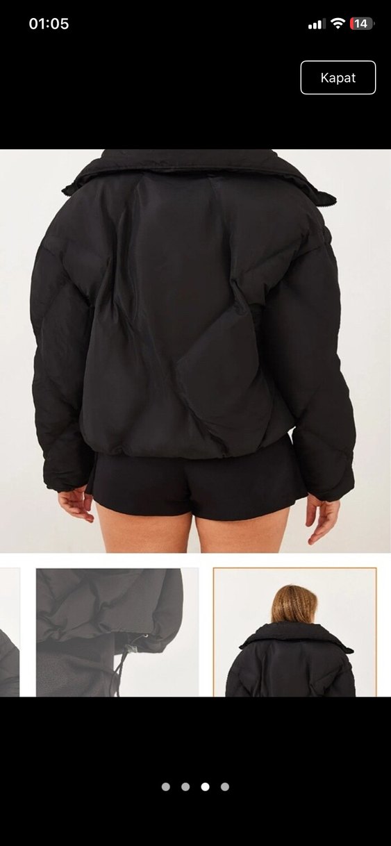 Kadın Siyah Şişme Mont - Görsel 2