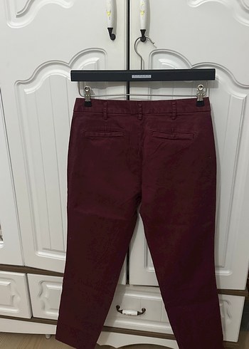 Bordo Kadın Boyfriend koton Pantolon - Görsel 2