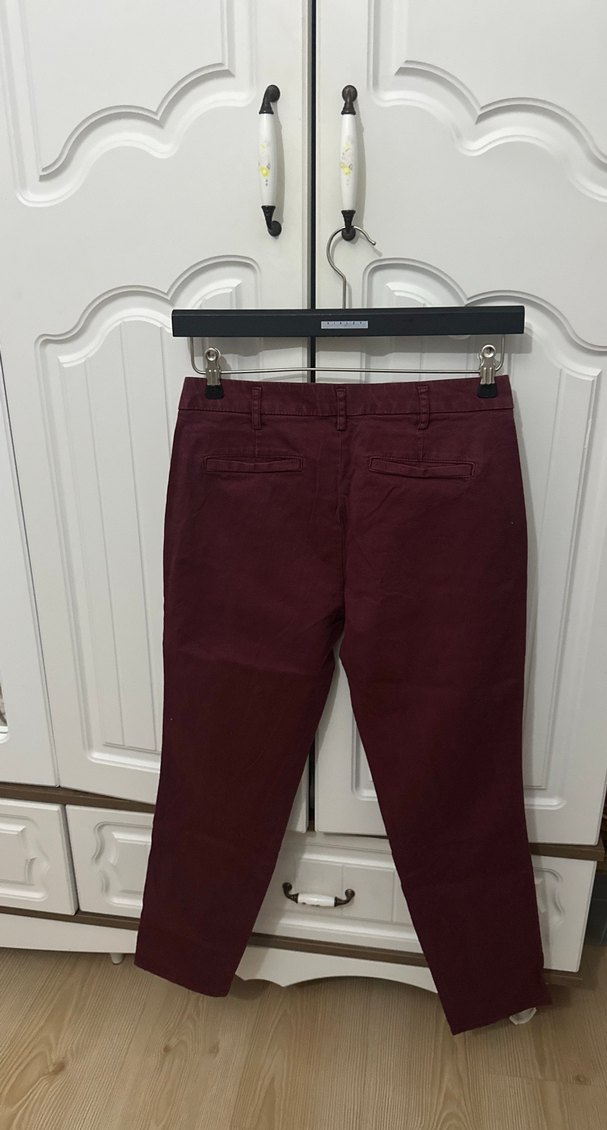 Bordo Kadın Boyfriend koton Pantolon - Görsel 2