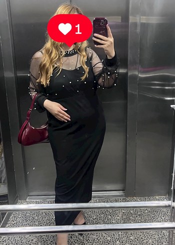 Dresscholic İnci Detayli Tul Elbise Yirtmacli