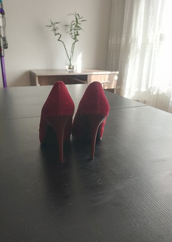 39 Beden Bordo Süet Stiletto Kadın Topuklu Ayakkabı