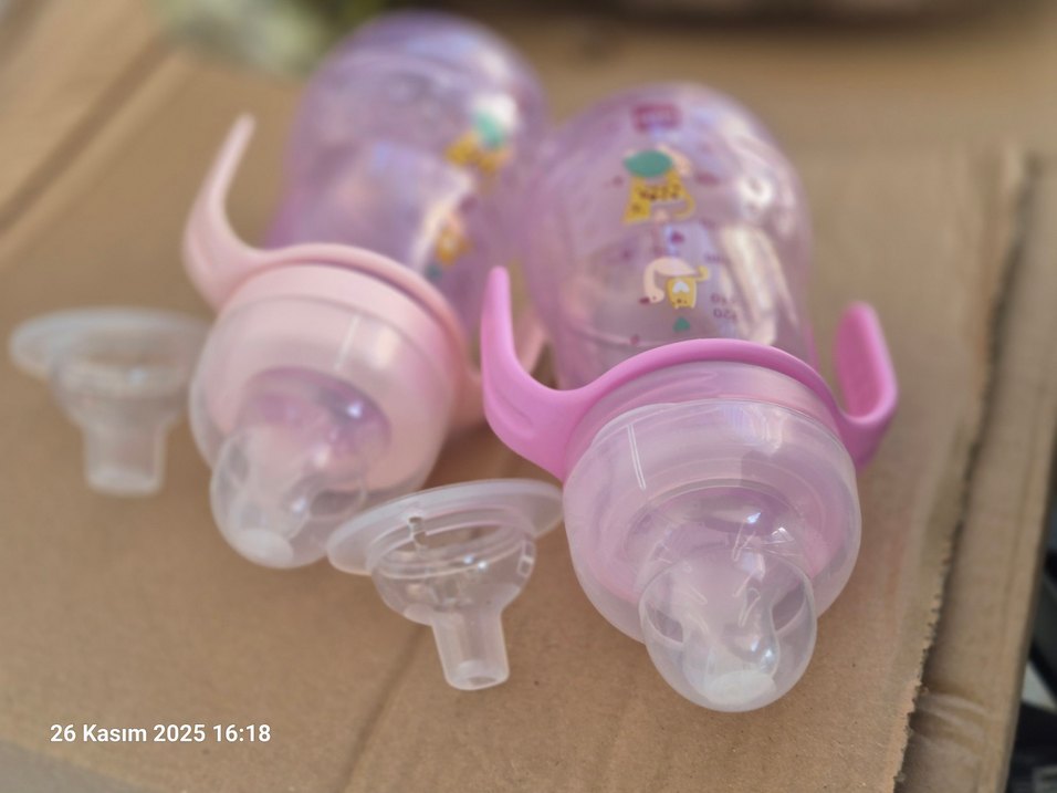 Pembe Bebek Biberonu 2 adet 2'li Set ve 1 adet tek - Görsel 3