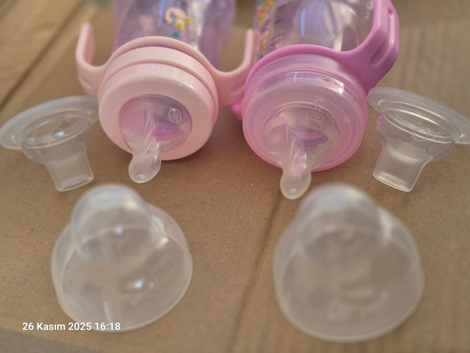 Pembe Bebek Biberonu 2 adet 2'li Set ve 1 adet tek - Görsel 4
