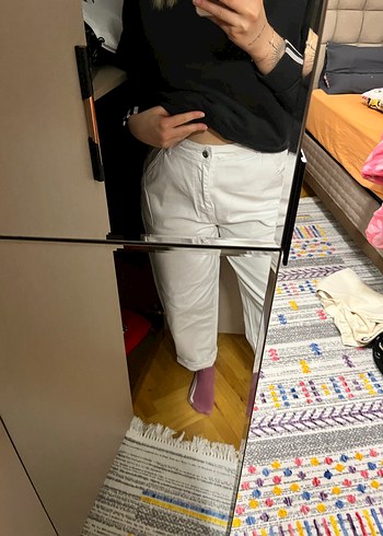 Beyaz havuc Kadın Pantolon - Görsel 3