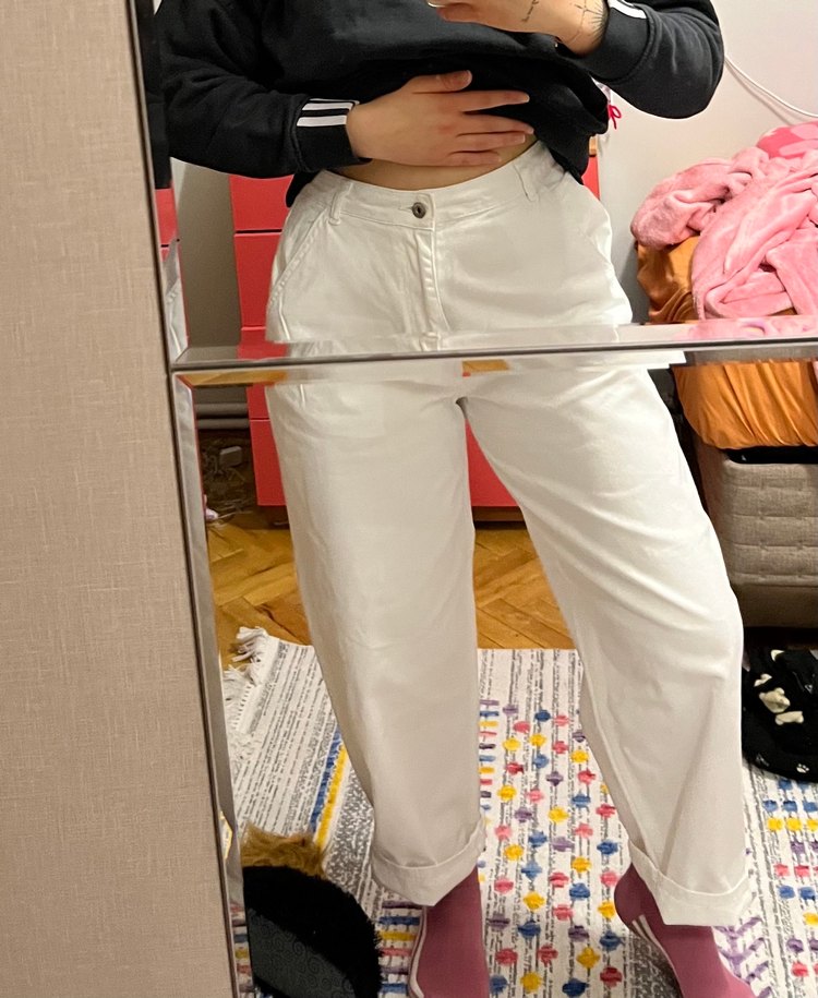 Beyaz havuc Kadın Pantolon - Görsel 2