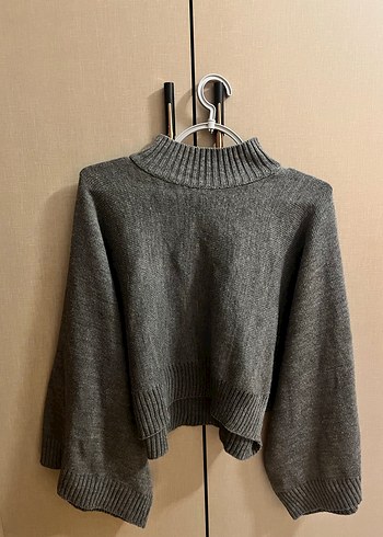 Gri  Triko Kadın Kazak - Görsel 2