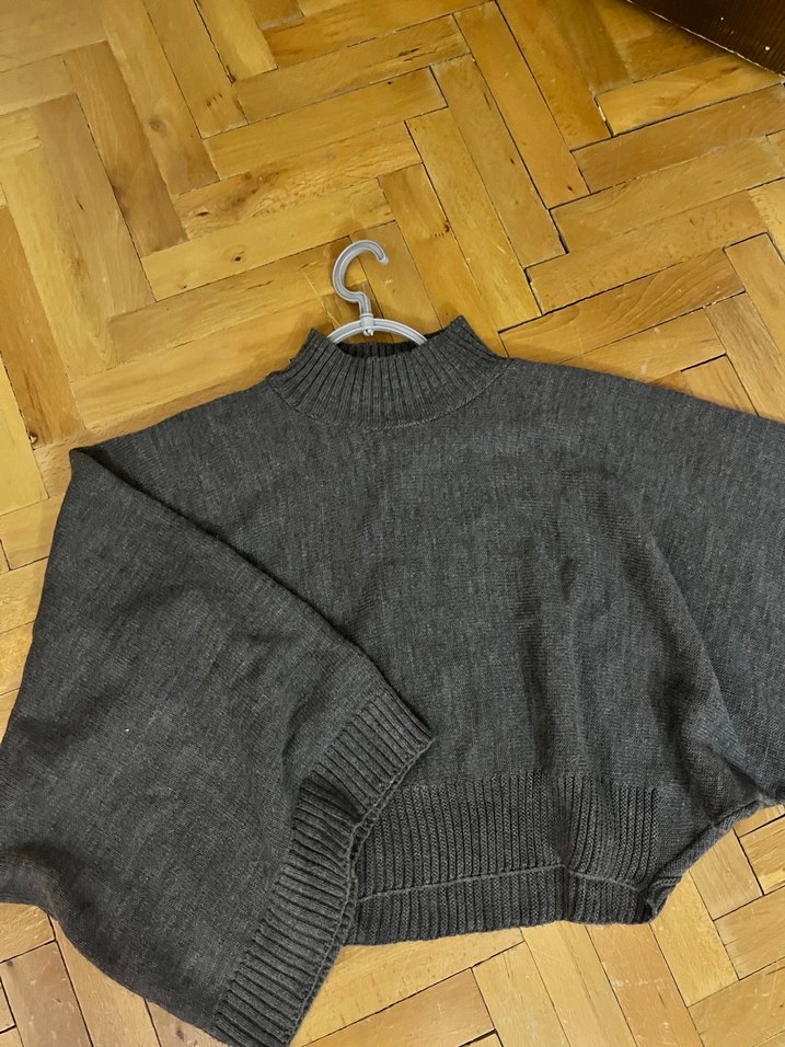 Gri  Triko Kadın Kazak - Görsel 4