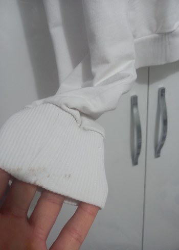 Renkli Nakışlı Beyaz Fermuarlı Sweatshirt 14 yas - Görsel 2