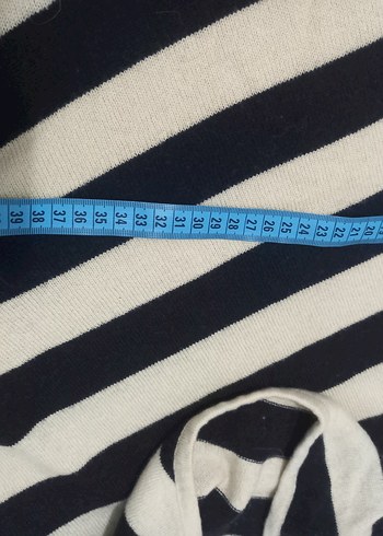 Çizgili Uzun Kollu Boğazlı Kadın Kazak Tommy m beden - Görsel 5