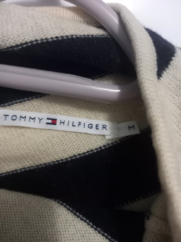 Çizgili Uzun Kollu Boğazlı Kadın Kazak Tommy m beden - Görsel 3