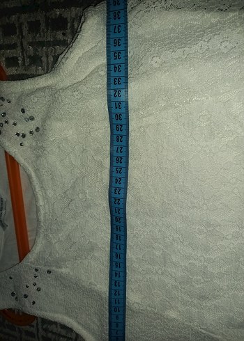 Dantel Detaylı Beyaz Kolsuz Bluz 11 12 yas lcw marka - Görsel 5