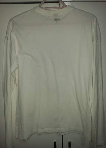 Baskılı Beyaz Uzun Kollu Pamuklu Tişört tyes marka 14 yas - Görsel 3