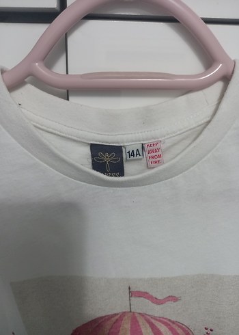 Baskılı Beyaz Uzun Kollu Pamuklu Tişört tyes marka 14 yas - Görsel 2