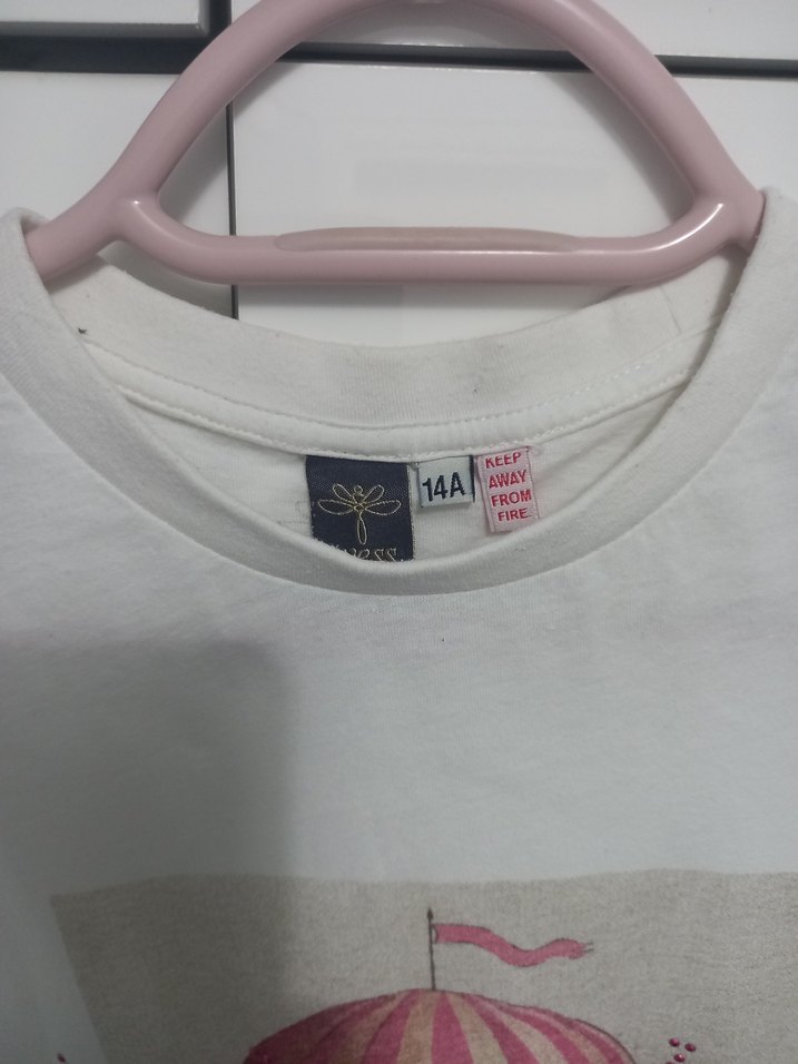 Baskılı Beyaz Uzun Kollu Pamuklu Tişört tyes marka 14 yas - Görsel 2