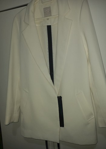 Beyaz Kadın Midi Blazer Ceket twist 34 36 beden - Görsel 3