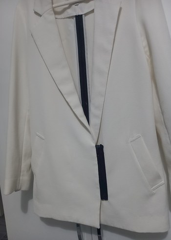 Beyaz Kadın Midi Blazer Ceket twist 34 36 beden - Görsel 2