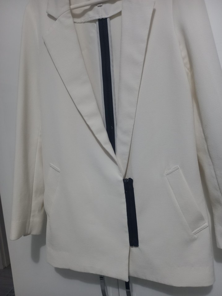 Beyaz Kadın Midi Blazer Ceket twist 34 36 beden - Görsel 2