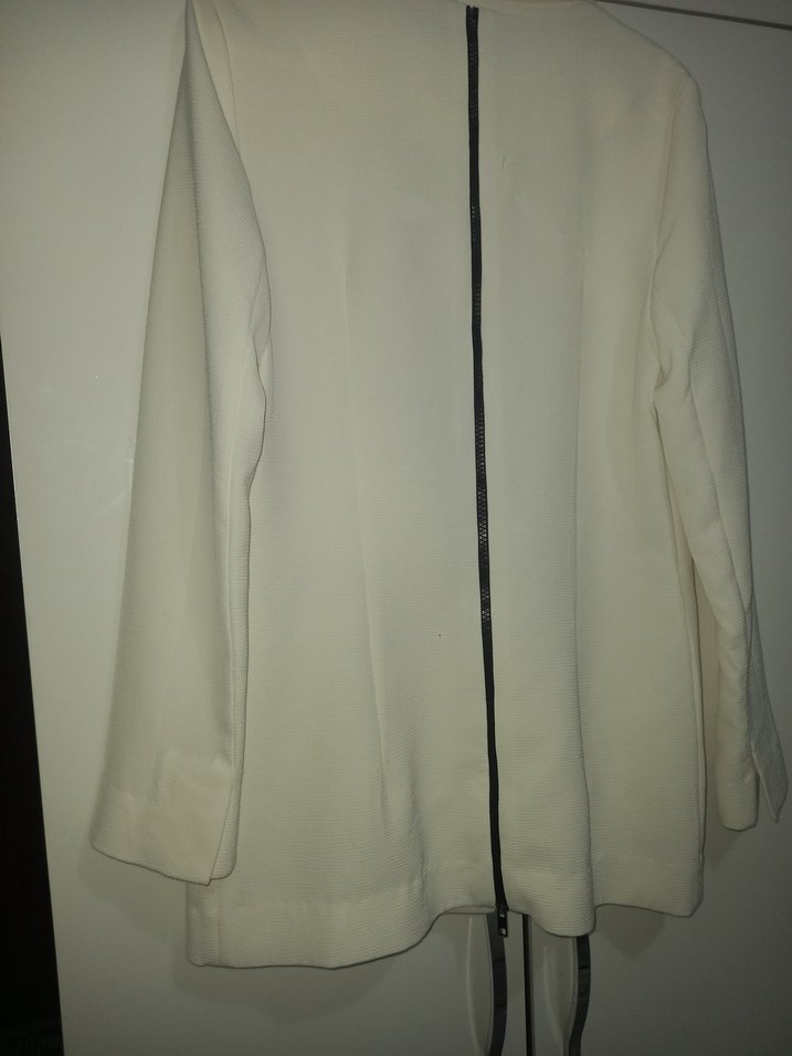 Beyaz Kadın Midi Blazer Ceket twist 34 36 beden - Görsel 5