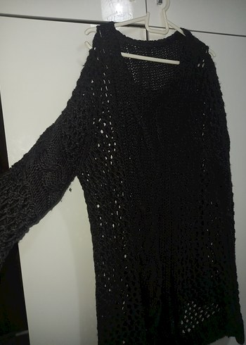 koyu gri  Örgü Kadın Kazak Midi Boy m ve l  beden uyumlu - Görsel 2