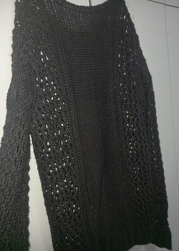 koyu gri  Örgü Kadın Kazak Midi Boy m ve l  beden uyumlu - Görsel 3