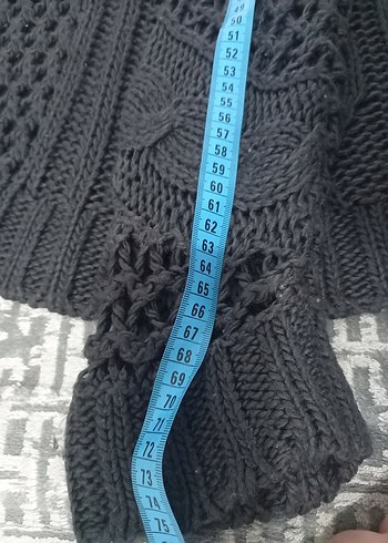 koyu gri  Örgü Kadın Kazak Midi Boy m ve l  beden uyumlu - Görsel 6